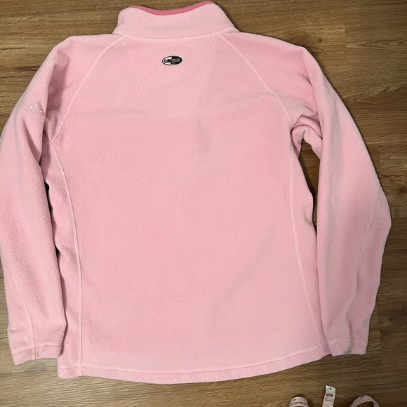 Adidas Pink Fleece Half Zip Pullover Jacket Size Large - Picture 7 of 8
